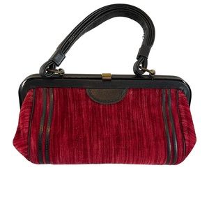 Vintage red velvet Jaclyn USA handbag